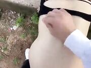 乱伦内射瞒着亲哥带着大嫂偷偷出来打野炮裤子脱一半就迫不及待操逼不小心内射了